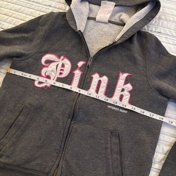 Victoria’s Secret PINK Vintage Too Much Pink Too Little Time Crossbone Hoodie -M - Picture 11 of 12